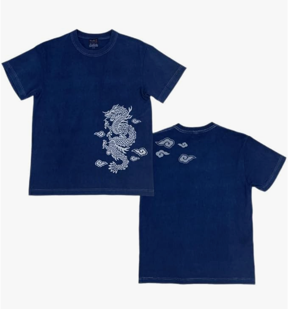 Organic Cotton T-shirt Ryuku-Zome Indigo 8.8oz XL