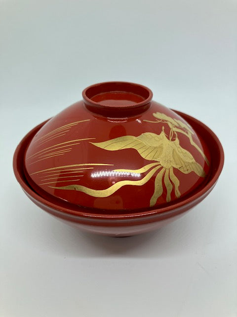 Laquer Urushi Bowls Pair with Lids Preowned