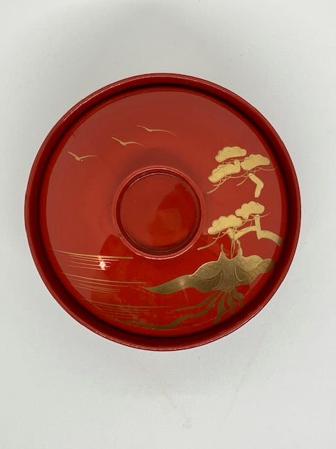 Laquer Urushi Bowls Pair with Lids Preowned