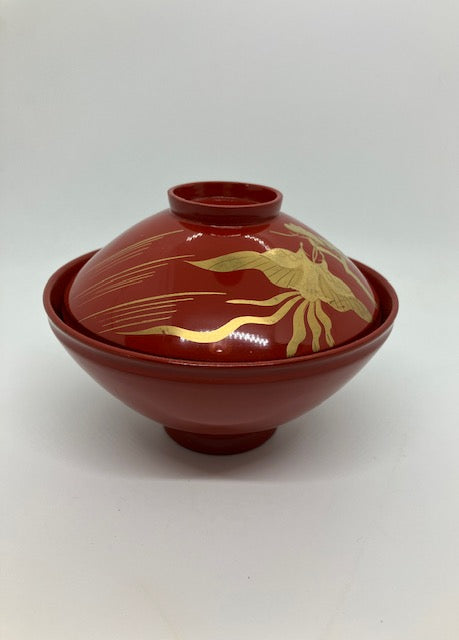 Laquer Urushi Bowls Pair with Lids Preowned