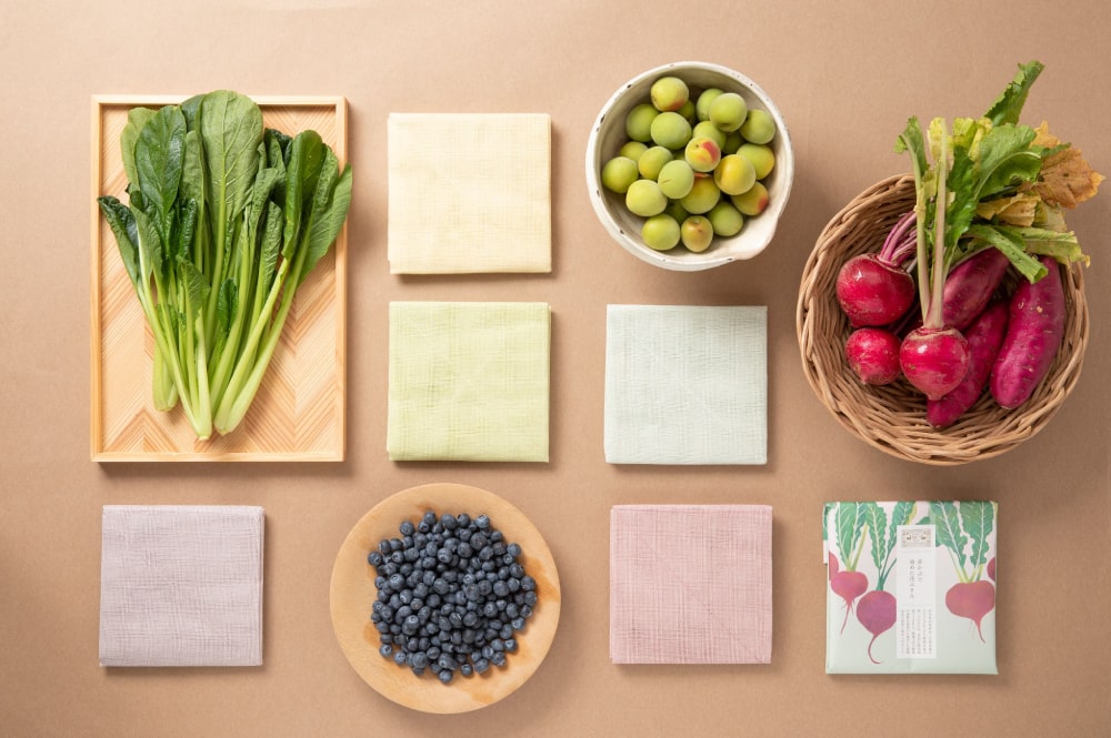 Food Textile x Traditional Cloth Dish Towel Dyed with Wasted Food Pigments 100% Cotton 5 Colors