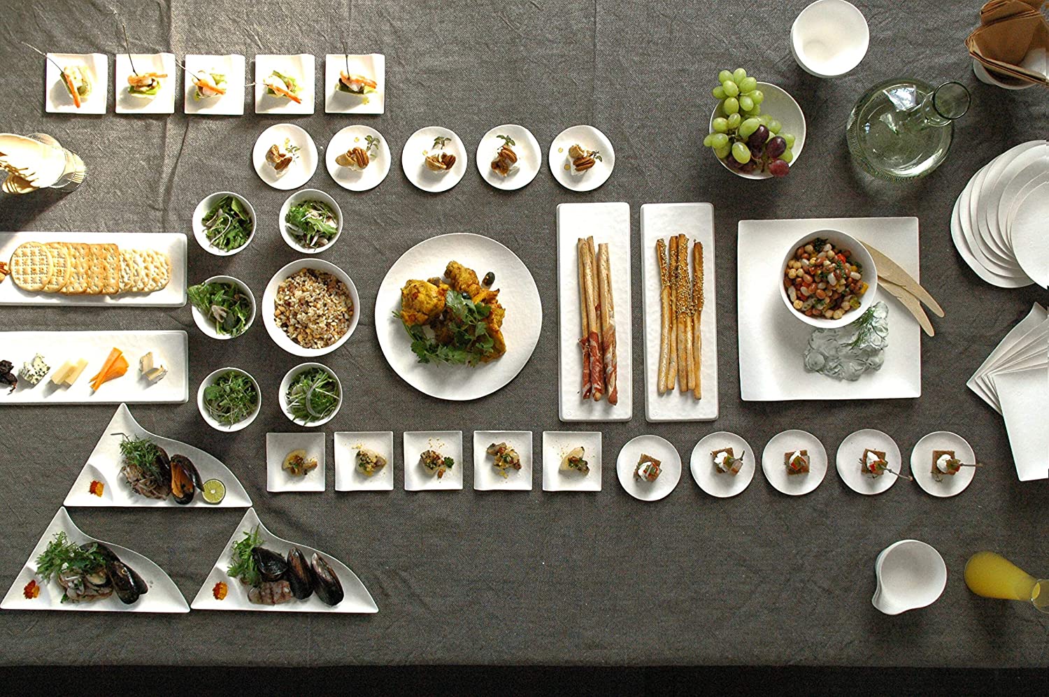 WASARA Paper Plates SQURE Biodigradable 9inch Japanese Modern 60 pc