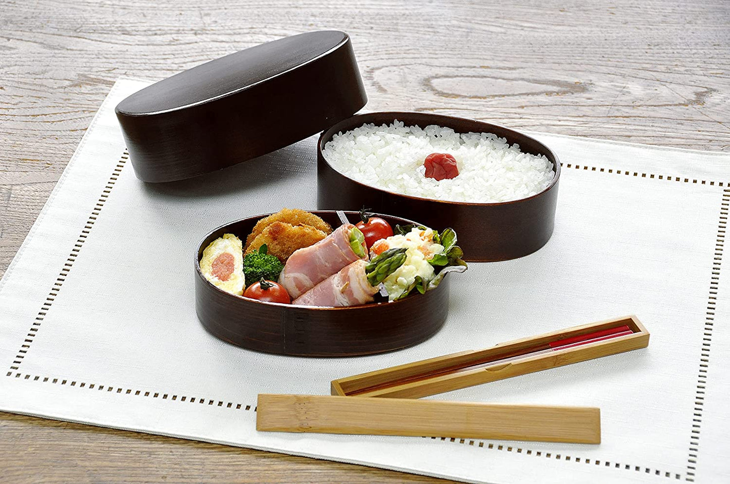 Sakai Sangyo Menpa Lacquer/Urushi Hinoki Japanese Cypress Luchbox 2-Layers