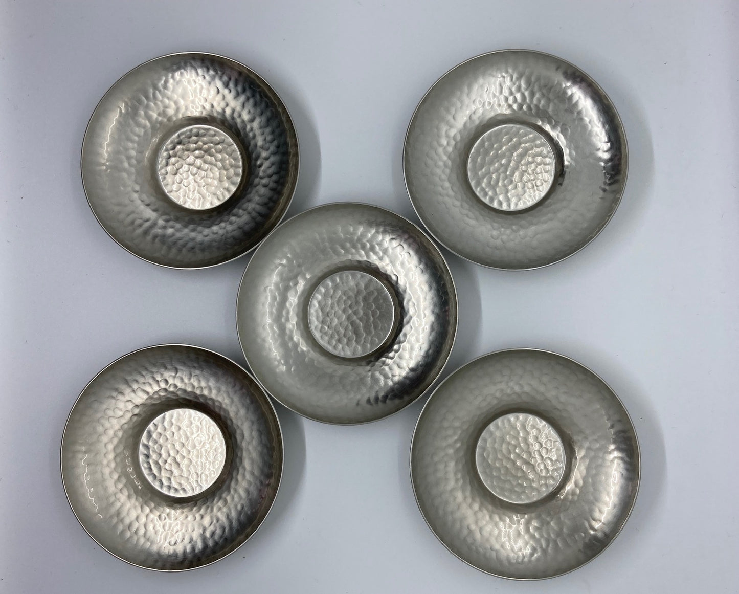 【SALE】SHINKODO Hammered Copper Chataku Teacup Saucers 5 pc from Tsubame City