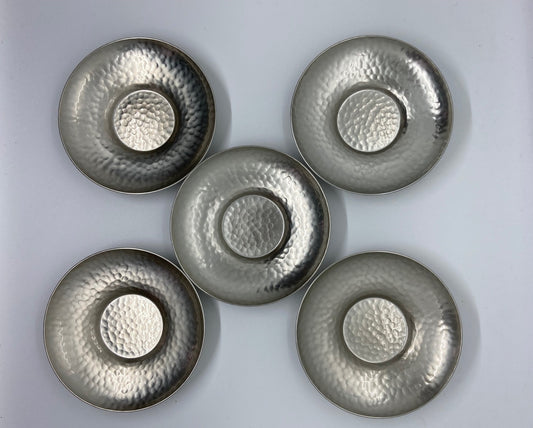 【SALE】SHINKODO Hammered Copper Chataku Teacup Saucers 5 pc from Tsubame City