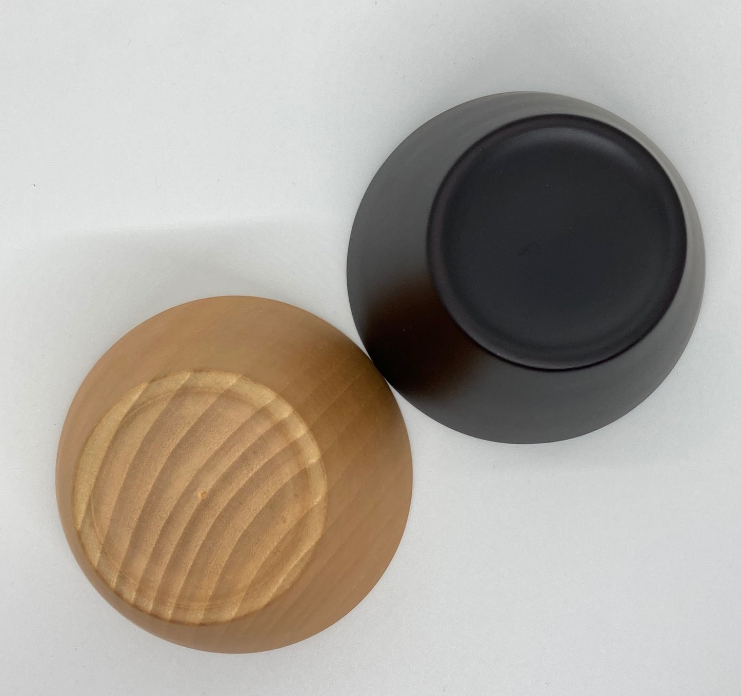 Wood Bowl Set Brown (Lacquer) & Natural Modern Japanese 12.5cm/4.95in (di)