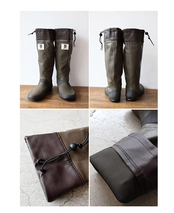 [SALE] Foldable Rainboots Brown M (25cm/US Ladies 8)