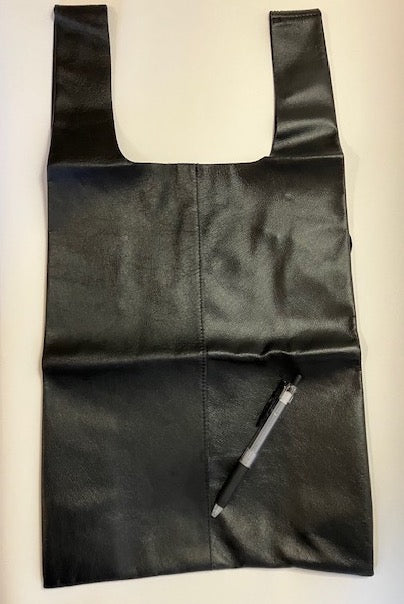 【SALE】Washable Leather Tote Bag Black