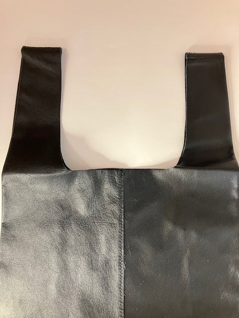 【SALE】Washable Leather Tote Bag Black