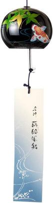FURIN Wind Bell Kinomoto Maki-e Painting Koi&Momiji/Koi&Maple Black