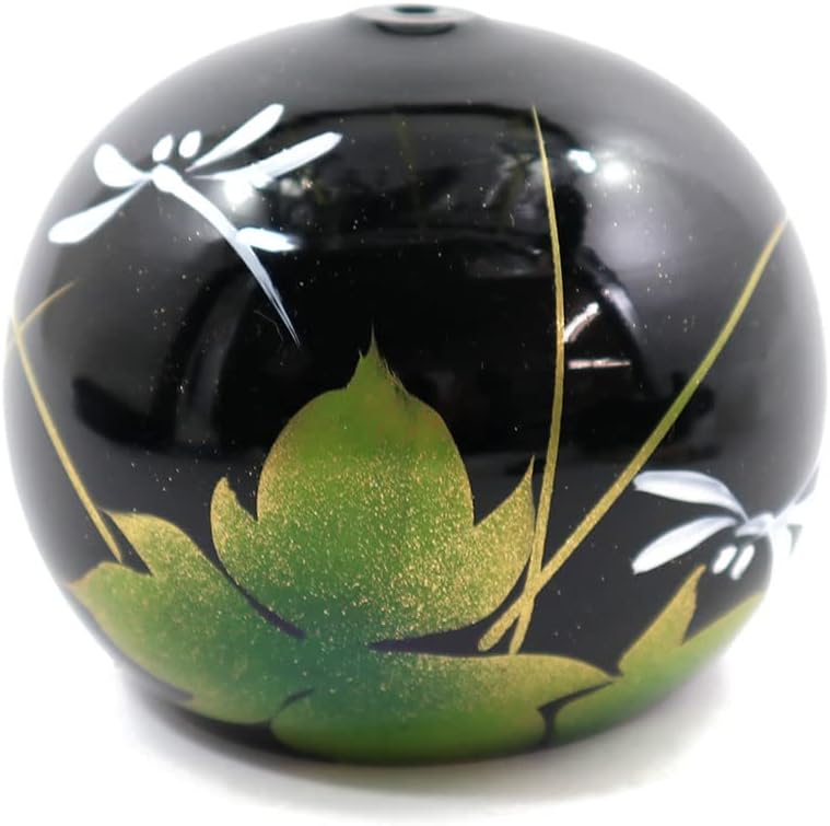 FURIN Wind Bell Kinomoto Maki-e Painting Tonbo/Dragonflies Black