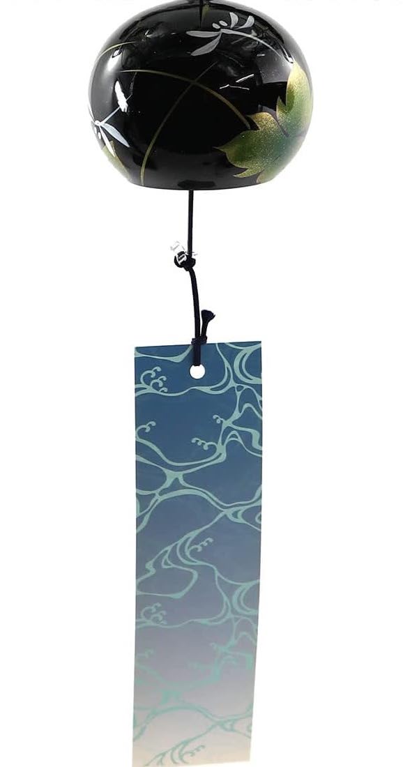 FURIN Wind Bell Kinomoto Maki-e Painting Tonbo/Dragonflies Black