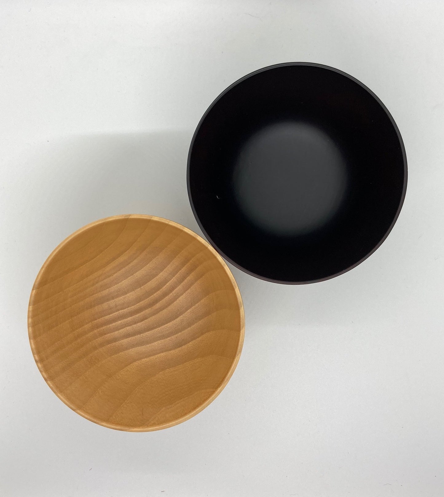Wood Bowl Set Brown (Lacquer) & Natural Modern Japanese 12.5cm/4.95in (di)