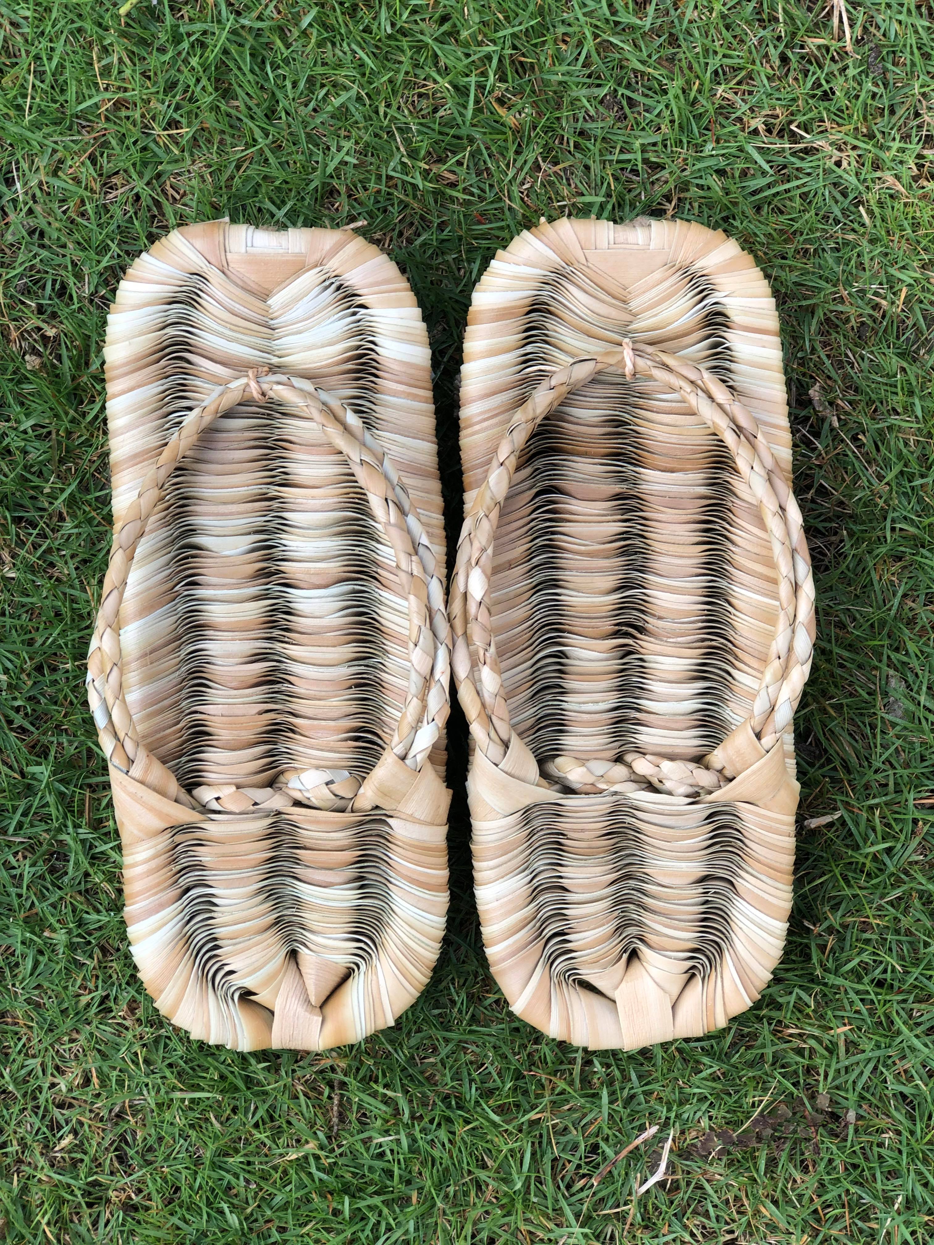 Adan Leaf Zori Sandals All Natural <NATURAL> from Okinawa S/M/L