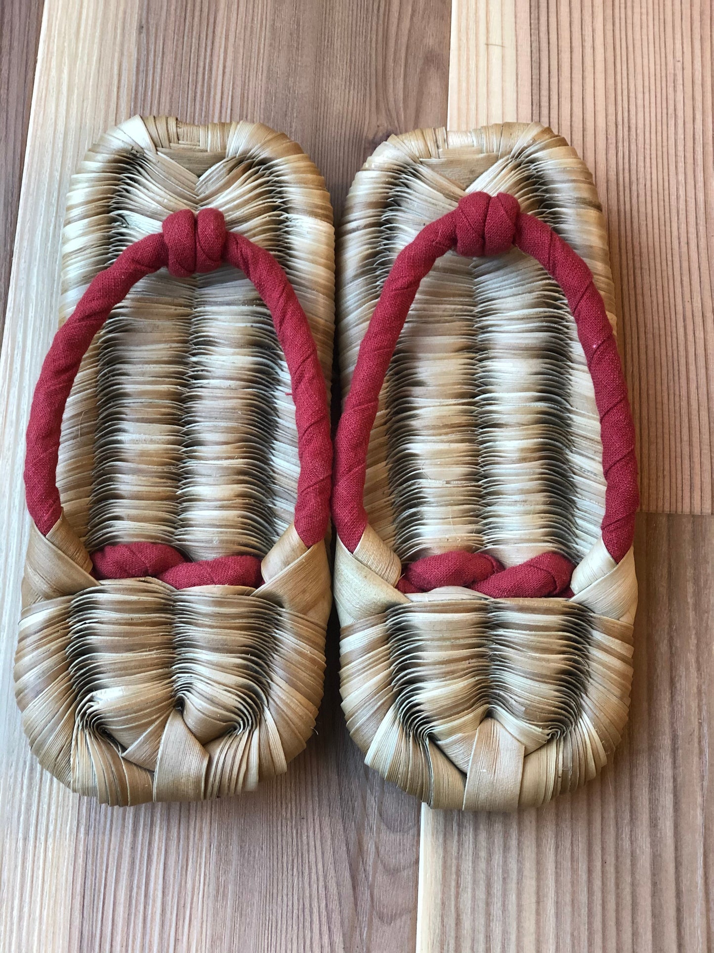 Adan Leaf Zori Sandals All Natural <RED> from Okinawa S/M/L