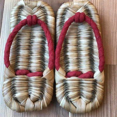 Adan Leaf Zori Sandals All Natural <RED> from Okinawa S/M/L
