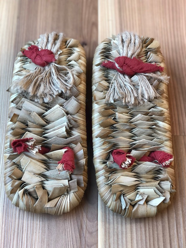 Adan Leaf Zori Sandals All Natural <RED> from Okinawa S/M/L